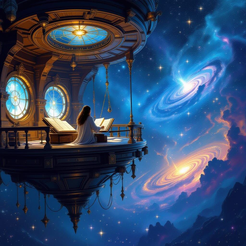 Celestial Cartographer Charts Nebulae in Floating Observator...