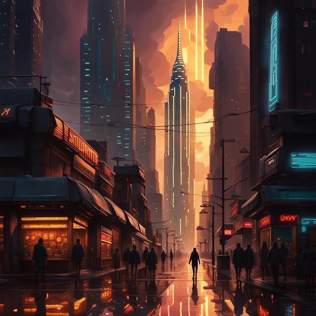 Futuristic Metropolis at Dusk in Hyper-Realistic 8k