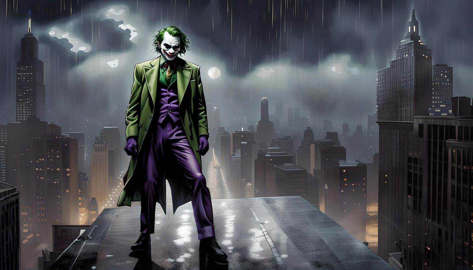The Joker in Rainy New York, Detailed Artwork