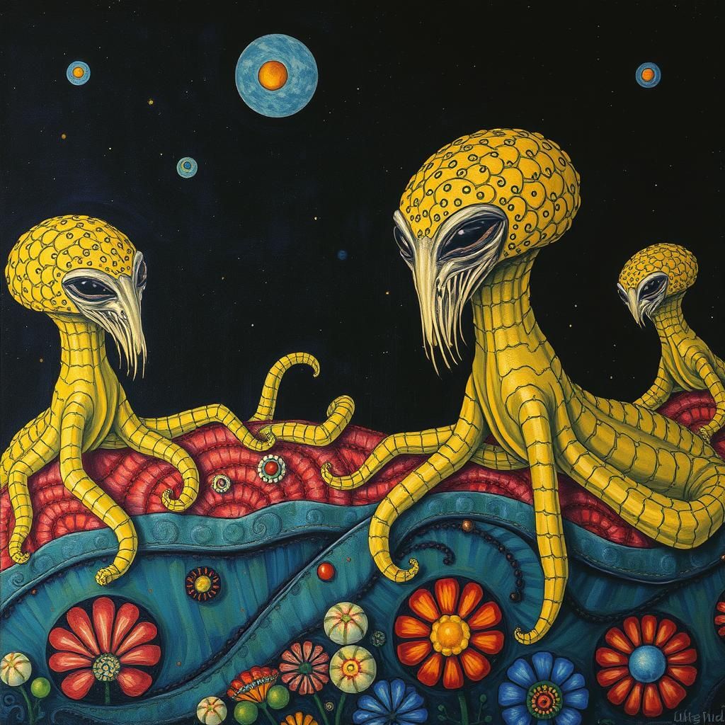 Alien Sea Creatures: An Art Nouveau Kiss