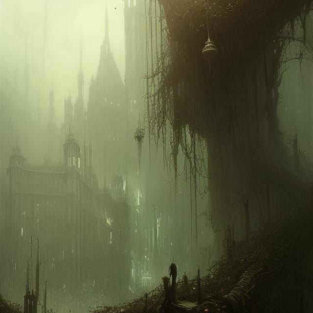Overgrown City: A Sinister Fantasy Landscape