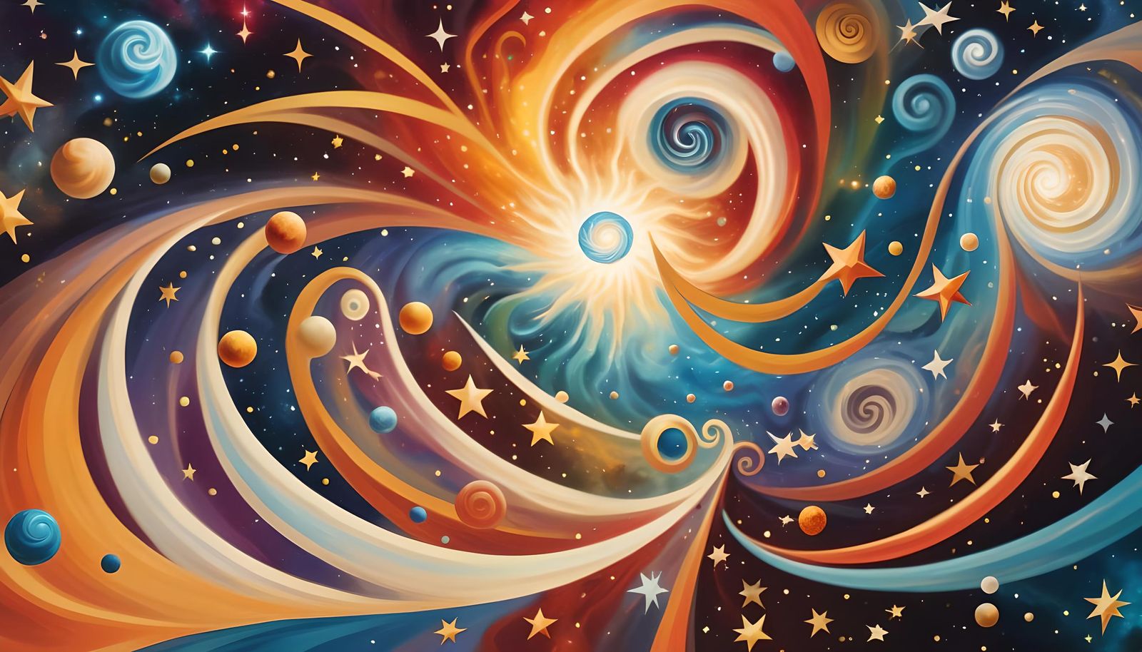 Glowing Star Formation in Surreal Impasto Style