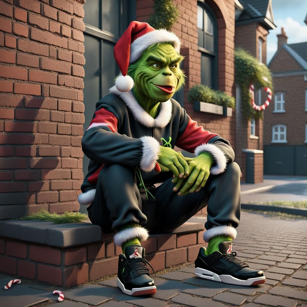 The Grinch as UK Roadman: Digital Art