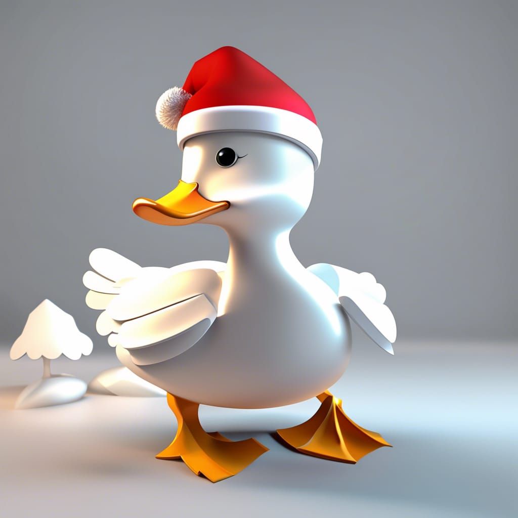 Festive Christmas Duck in 3D