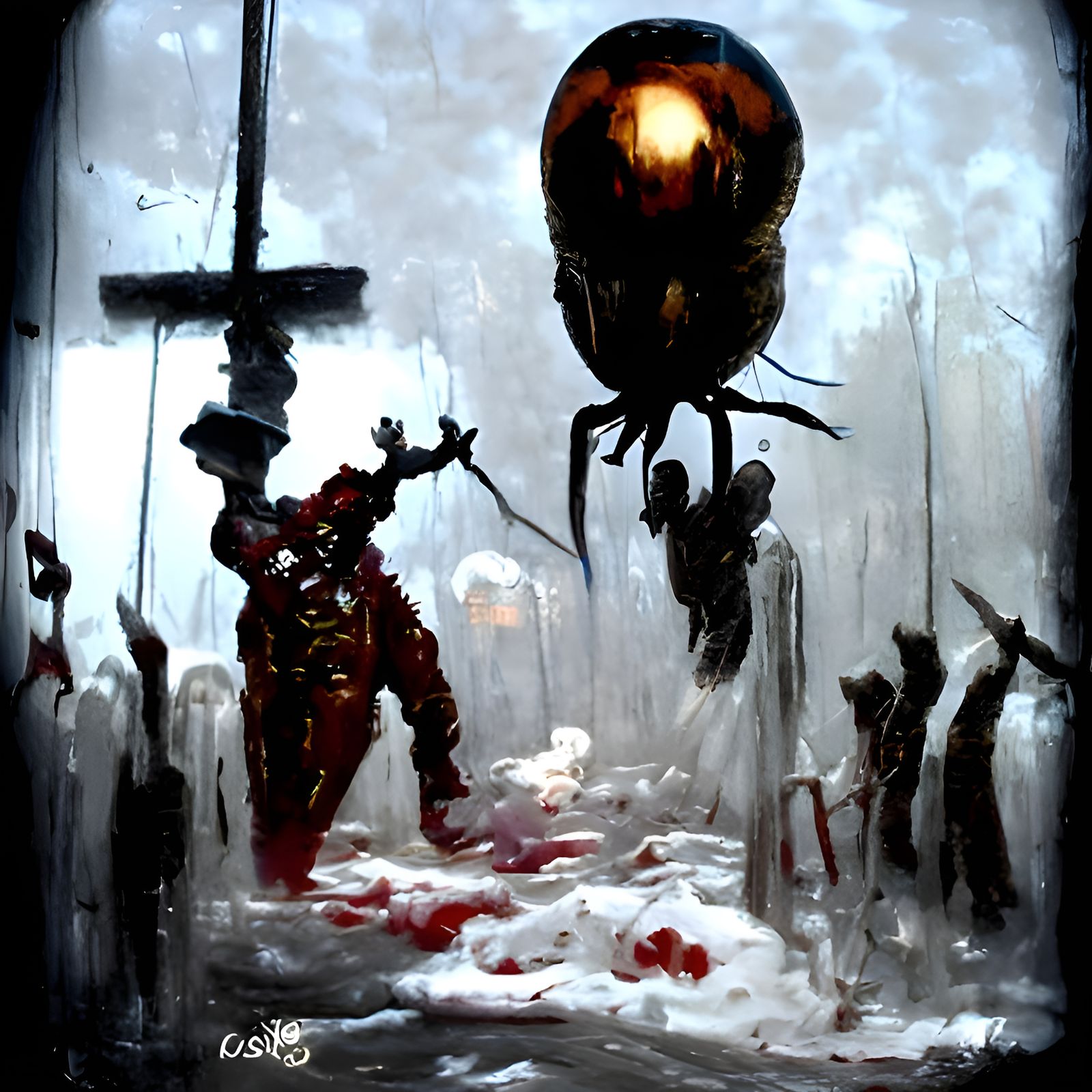 Candyman Mirror Horror in Digital Art Style