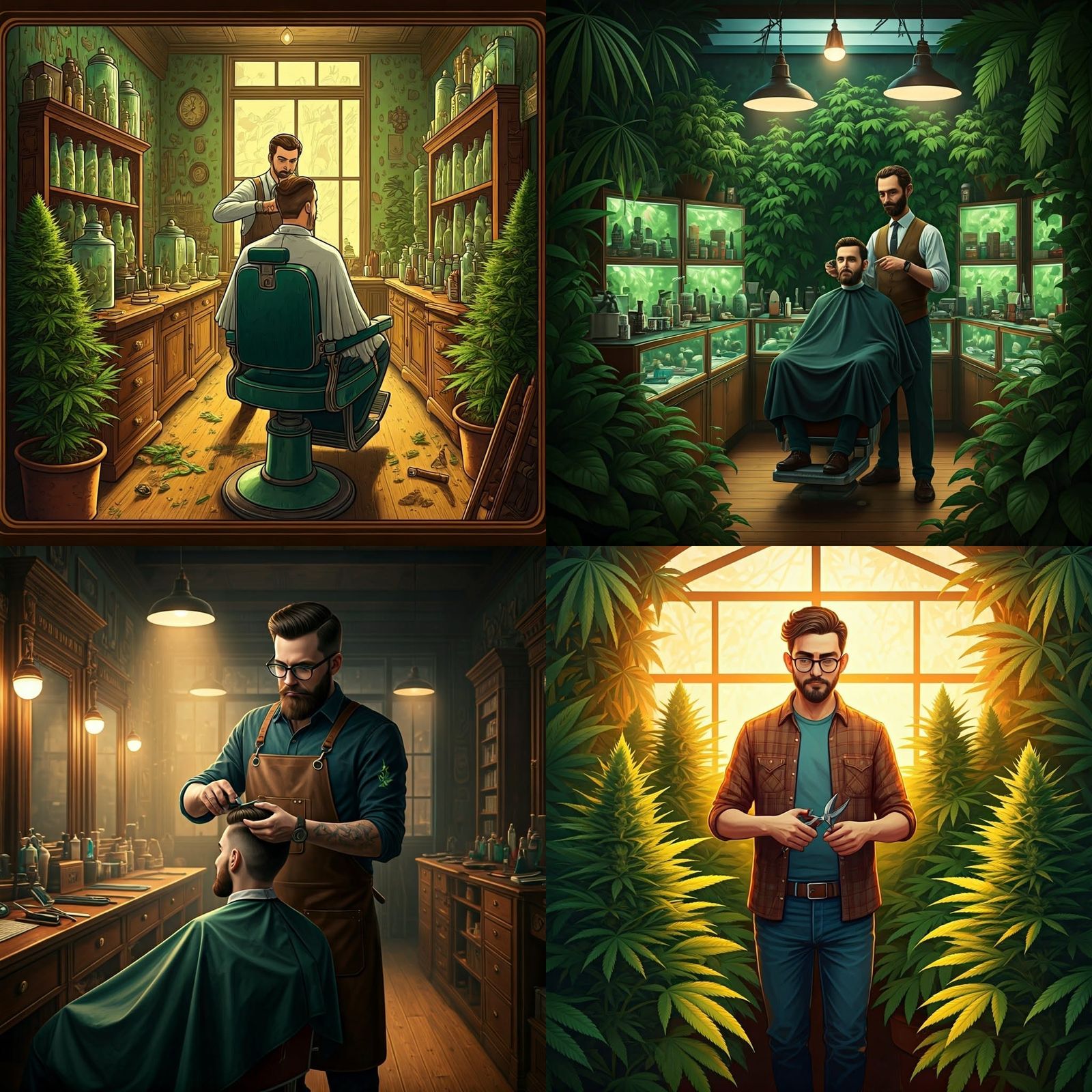 Surreal Cannabis Landscape in Vibrant Colors