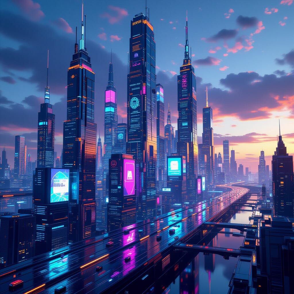 Futuristic Metropolis Inside PlayStation 5: Digital Cityscap...