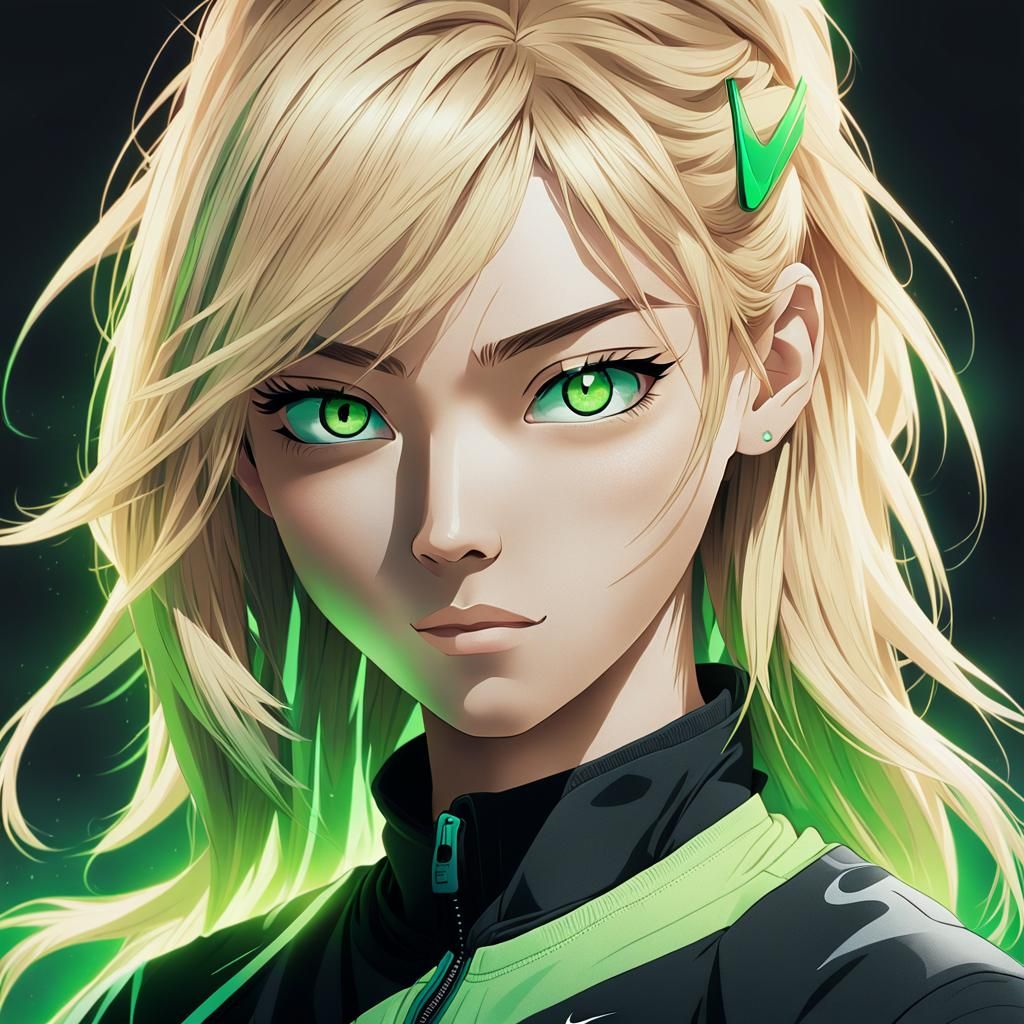 Anime Girl Portrait in Manga Art Style