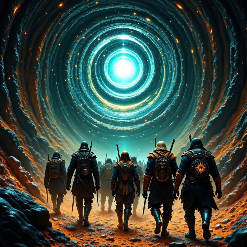 Adventurers Escape Reality Distortion in Concept Art Style