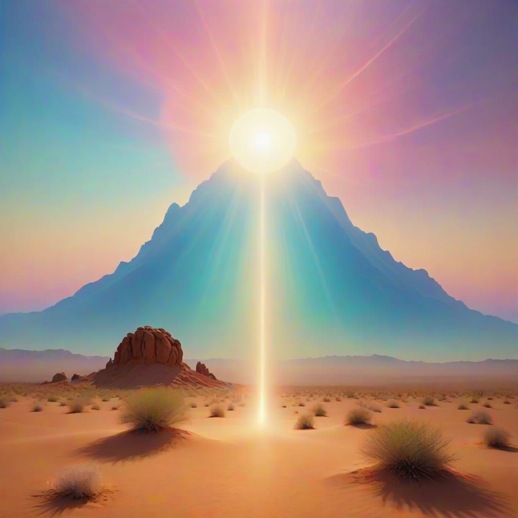 Surreal Desert Spiritual Forms in Ethereal Pastel Hues