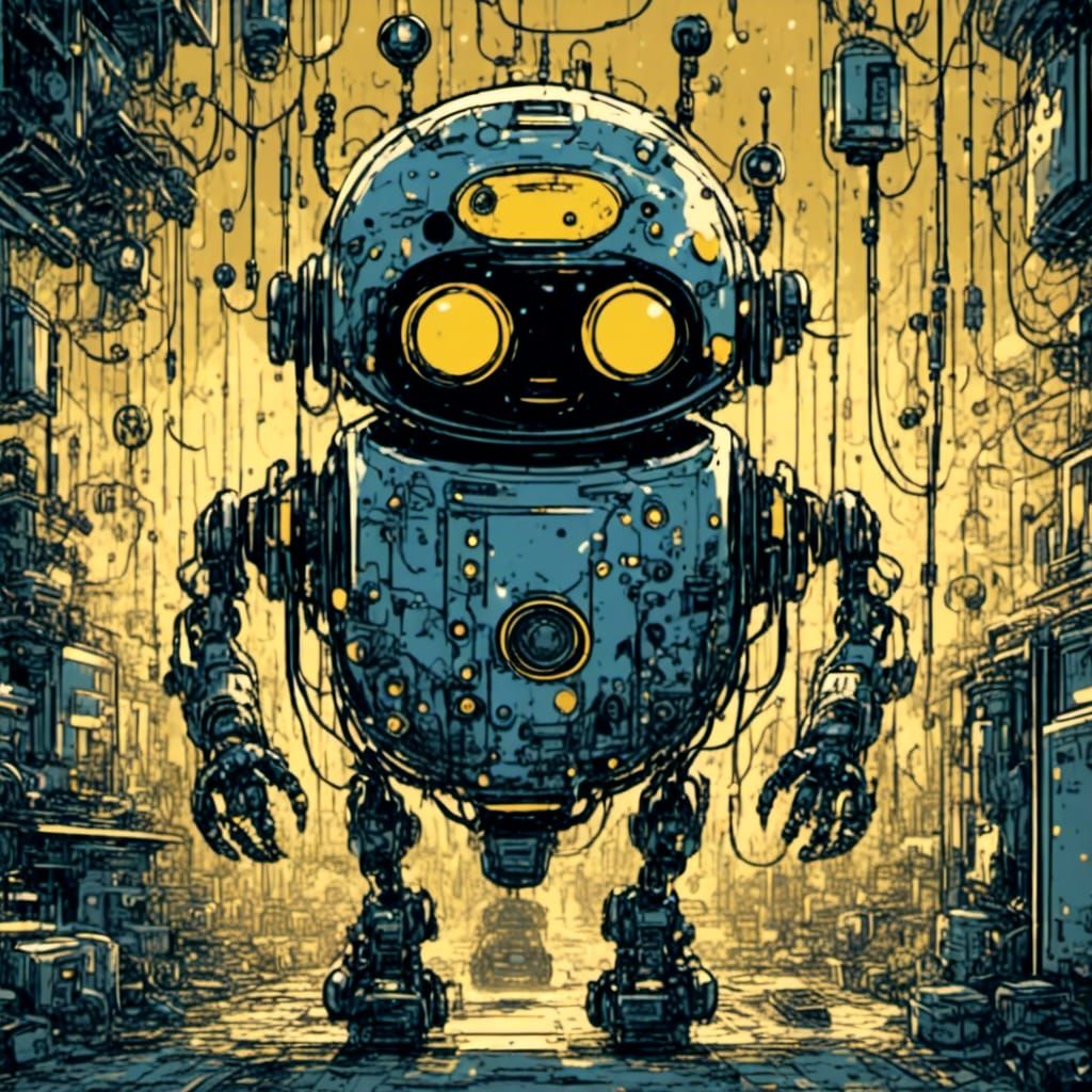 Dotty the Bug-Robot Delivers Medicine in Vector Art