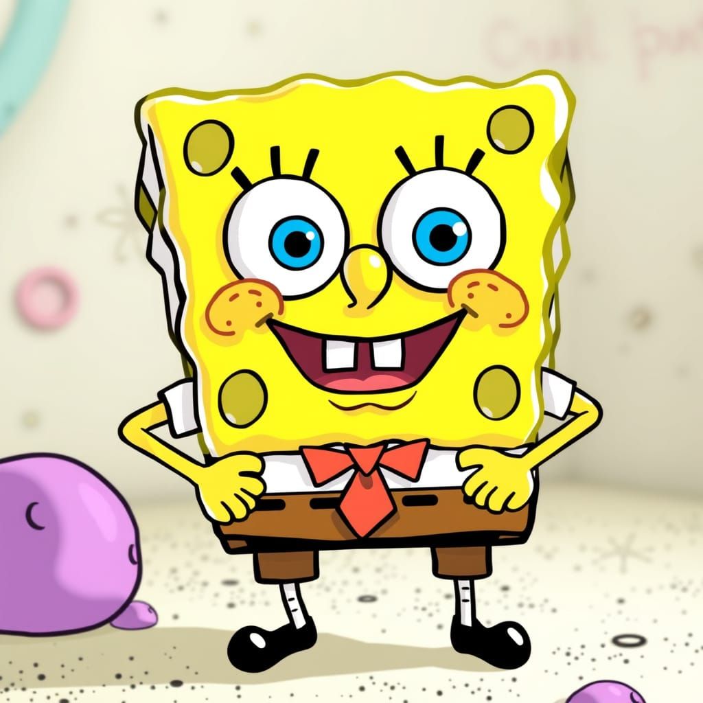 SpongeBob SquarePants in Cartoon Art Style