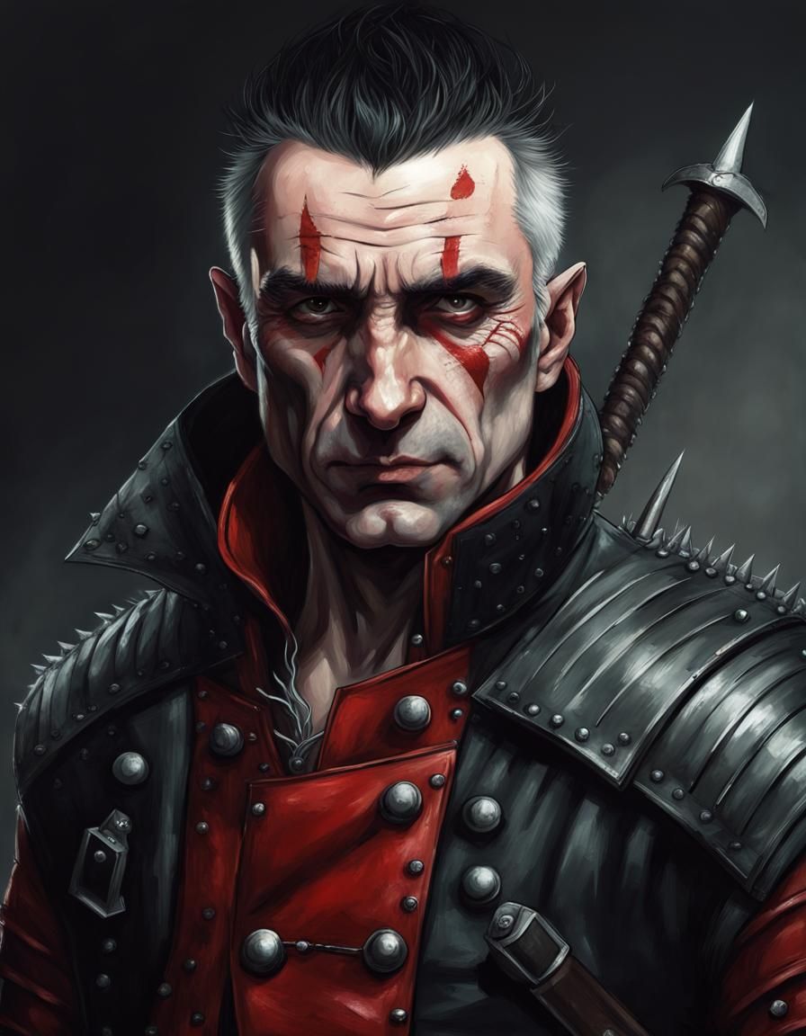 Witcher Eskel Portrait in Medieval Style