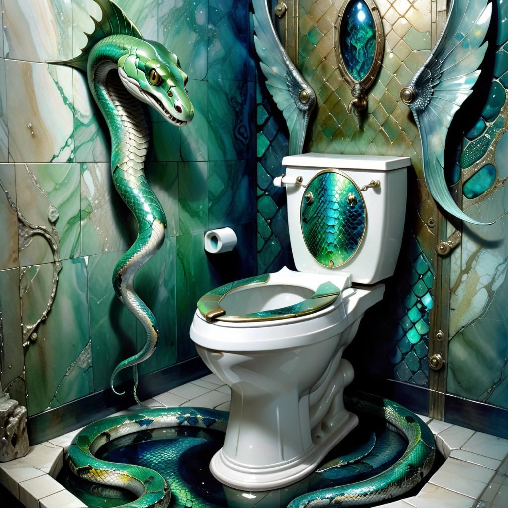 Surreal Cyberpunk Toilet in Atlantis Dreamscape