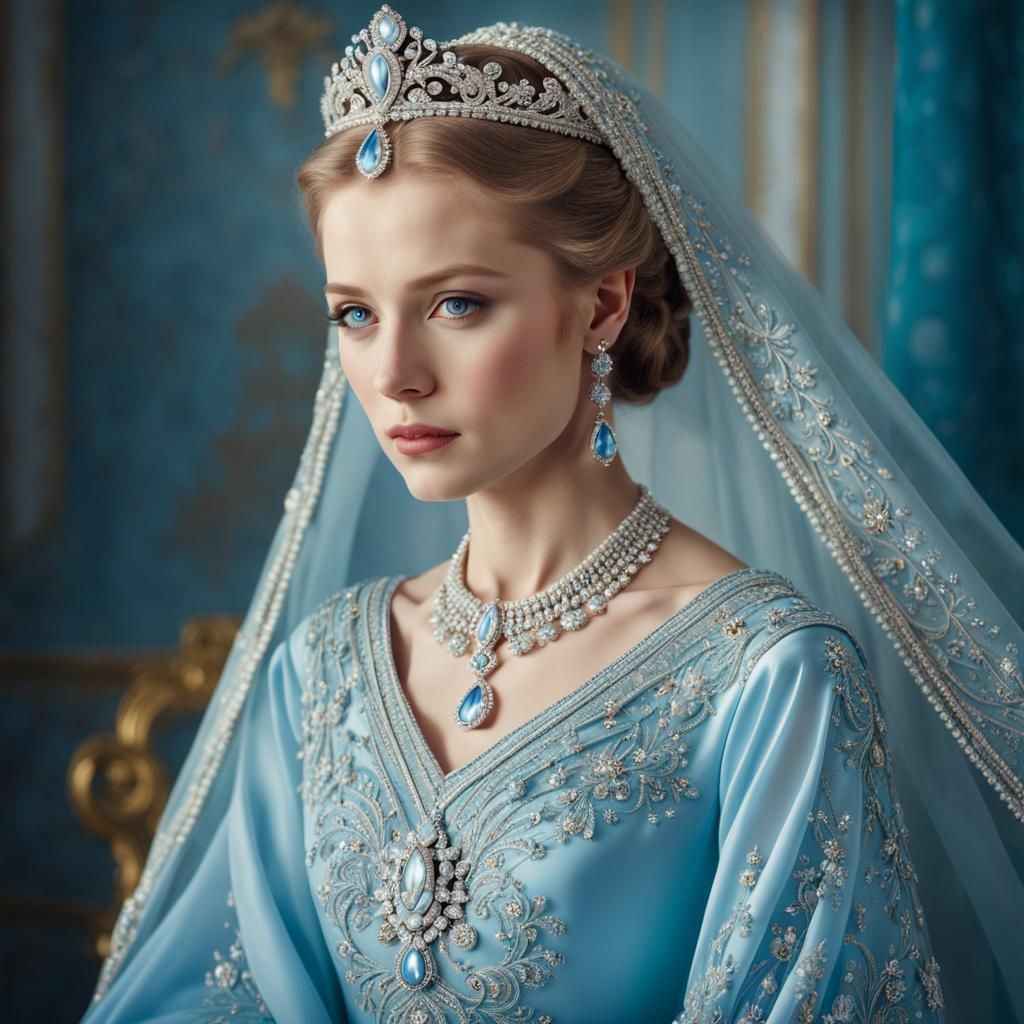 Romantic Slavic Princess in Impressionist Style