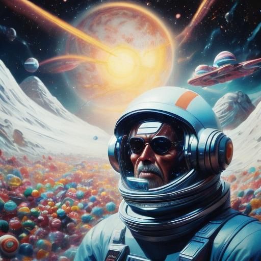 Candy Sci-Fi Art: Astronaut on the Moon