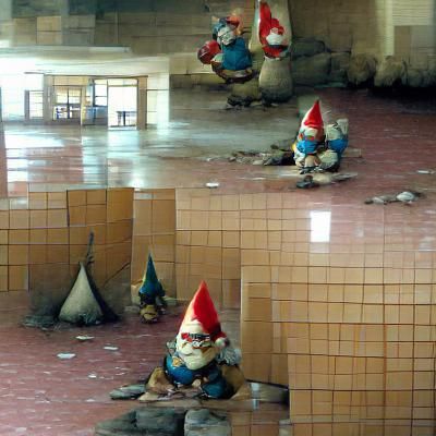 Gnomes Explore Abandoned Mall