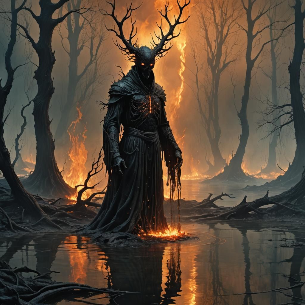 Surreal Aquatic Hellscape Inspired by Dark Art