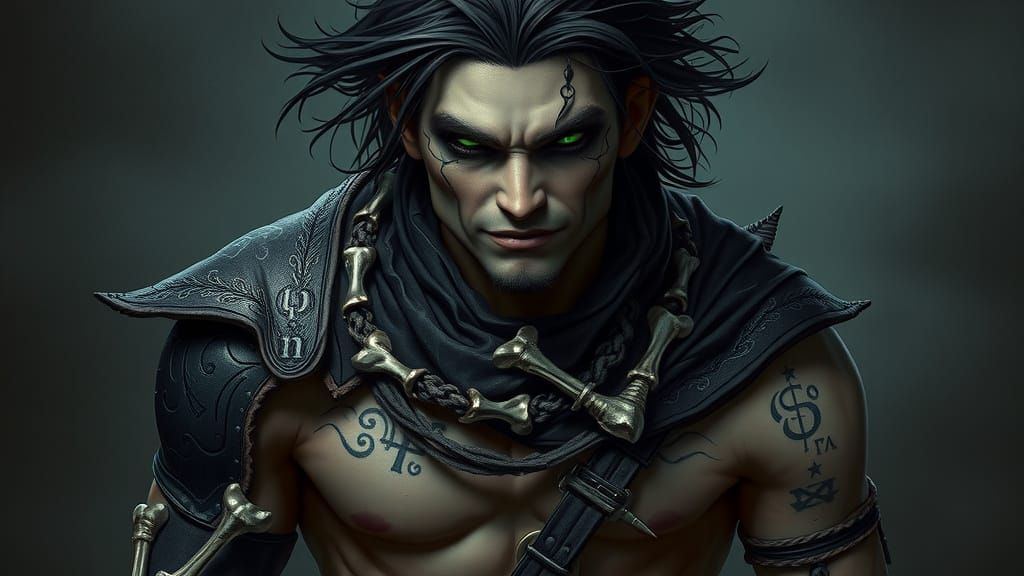 Mystical Fae Warrior in Dark, Gothic Style