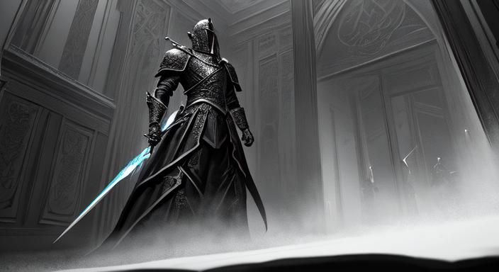 God King Knight in Baroque Oil Painting Style