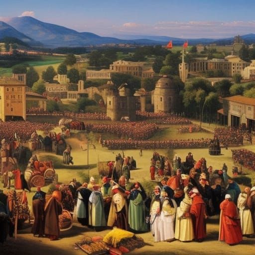 Renaissance Open Air Market Scene