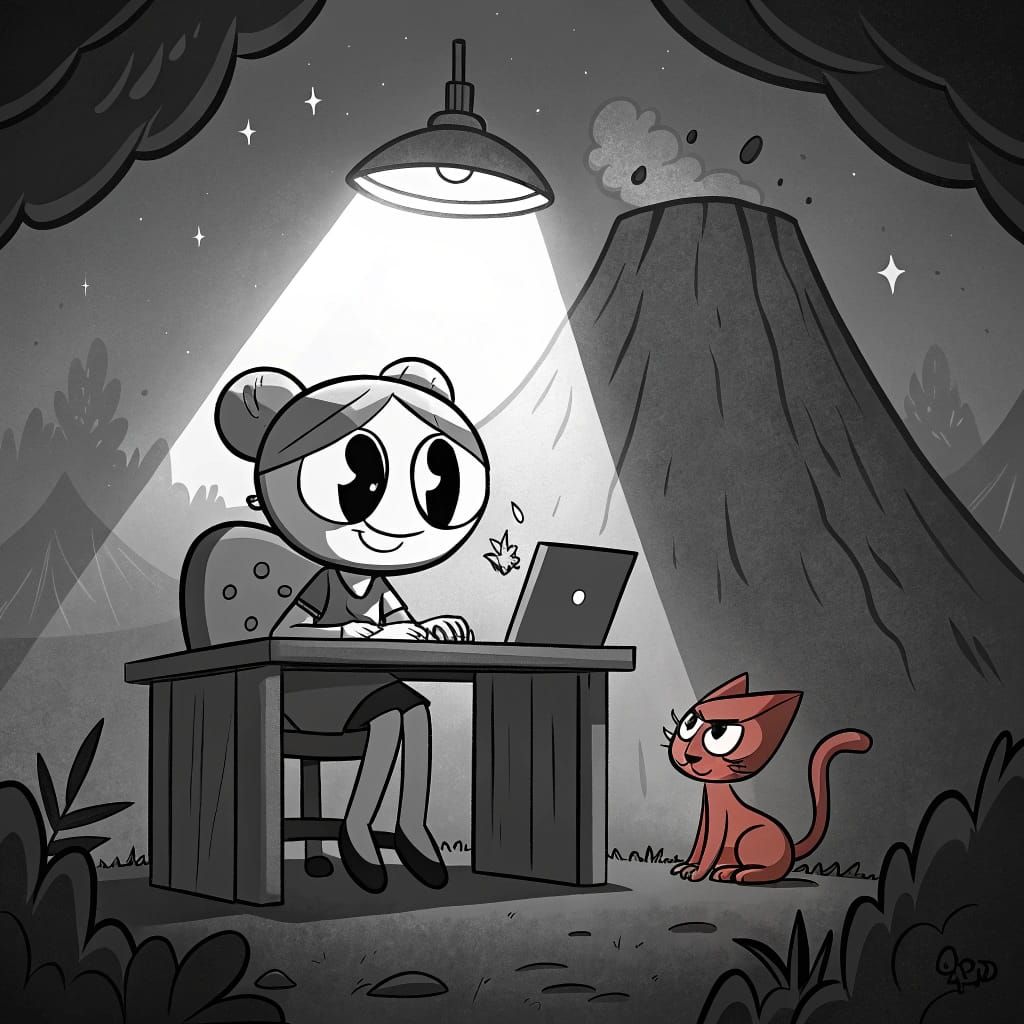 Powerpuff Villain Coloring Page in Secret Volcano Lair