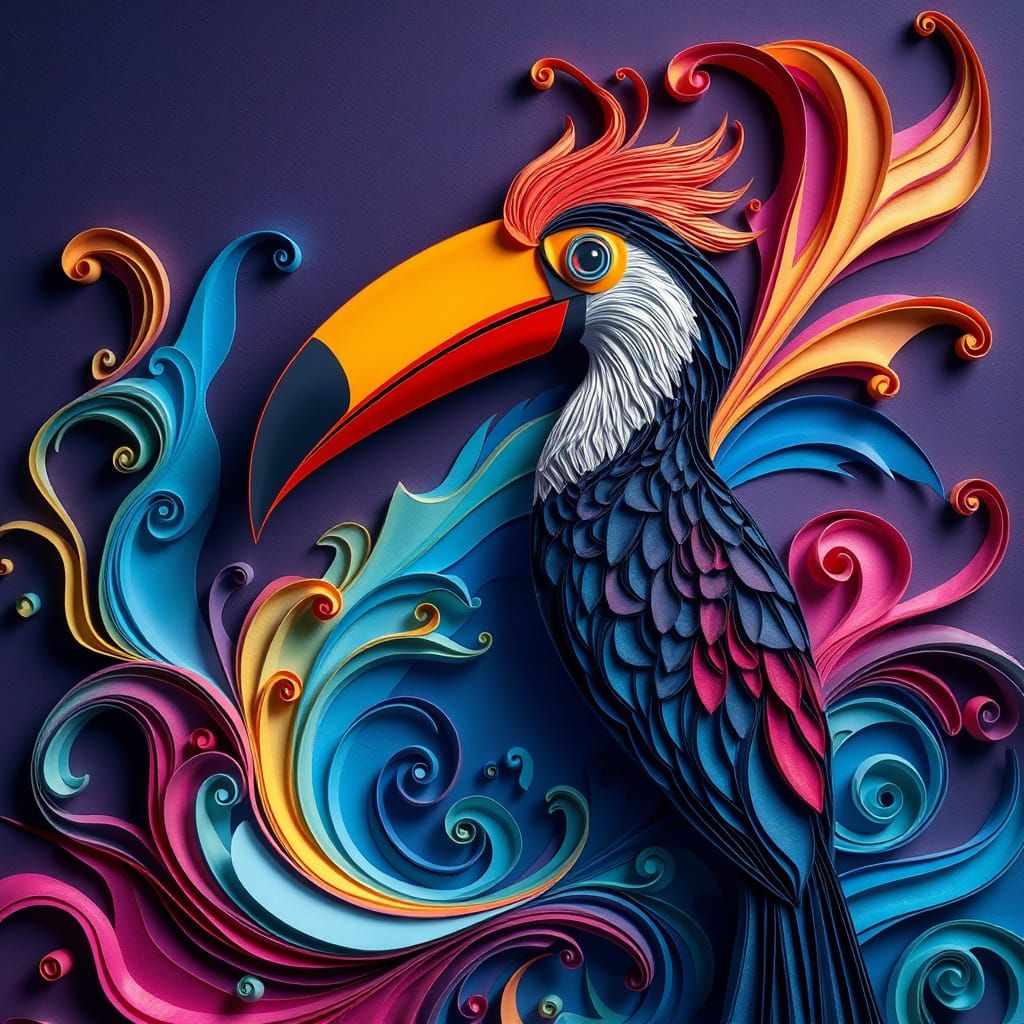 Quilling Paper Tucan