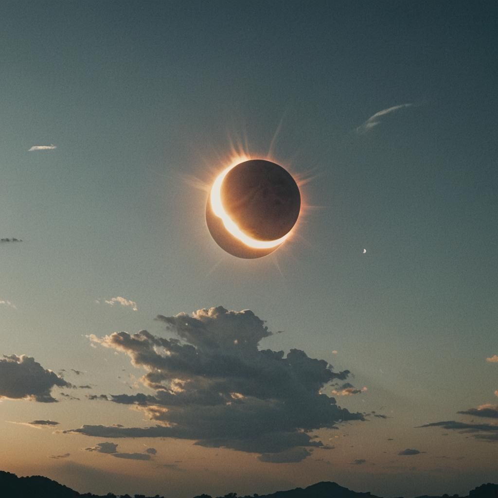 Dramatic Eclipse in Cinematic Film Still