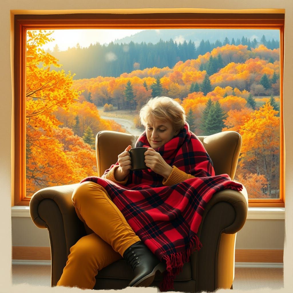 Cozy Autumn Scene in Impressionist Style