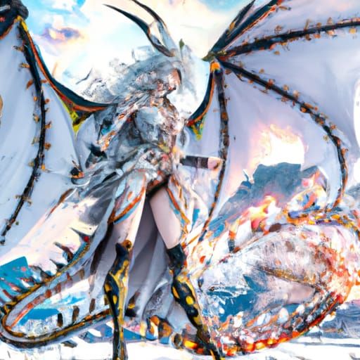Detailed Dragonscale Anthrodragoness Anime Key Visual