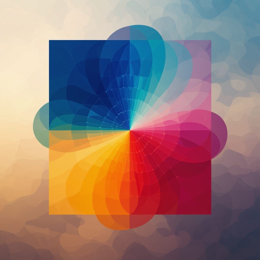 Abstract Entity with Algorithmic Patterns and Bold Colors