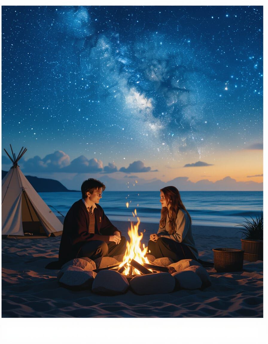 Harry Potter Luau Under Surreal Starry Night