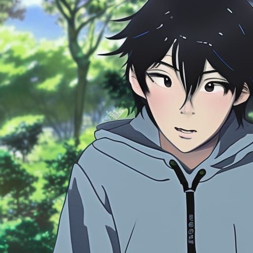 Anime Style Teenager with Kind Smile