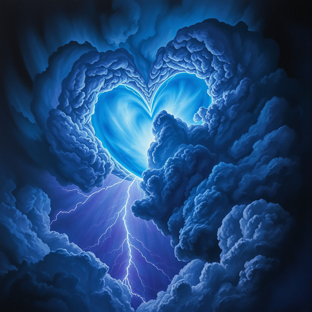 Heart-Shaped Lightning Bolt Illuminates Stormy Sky