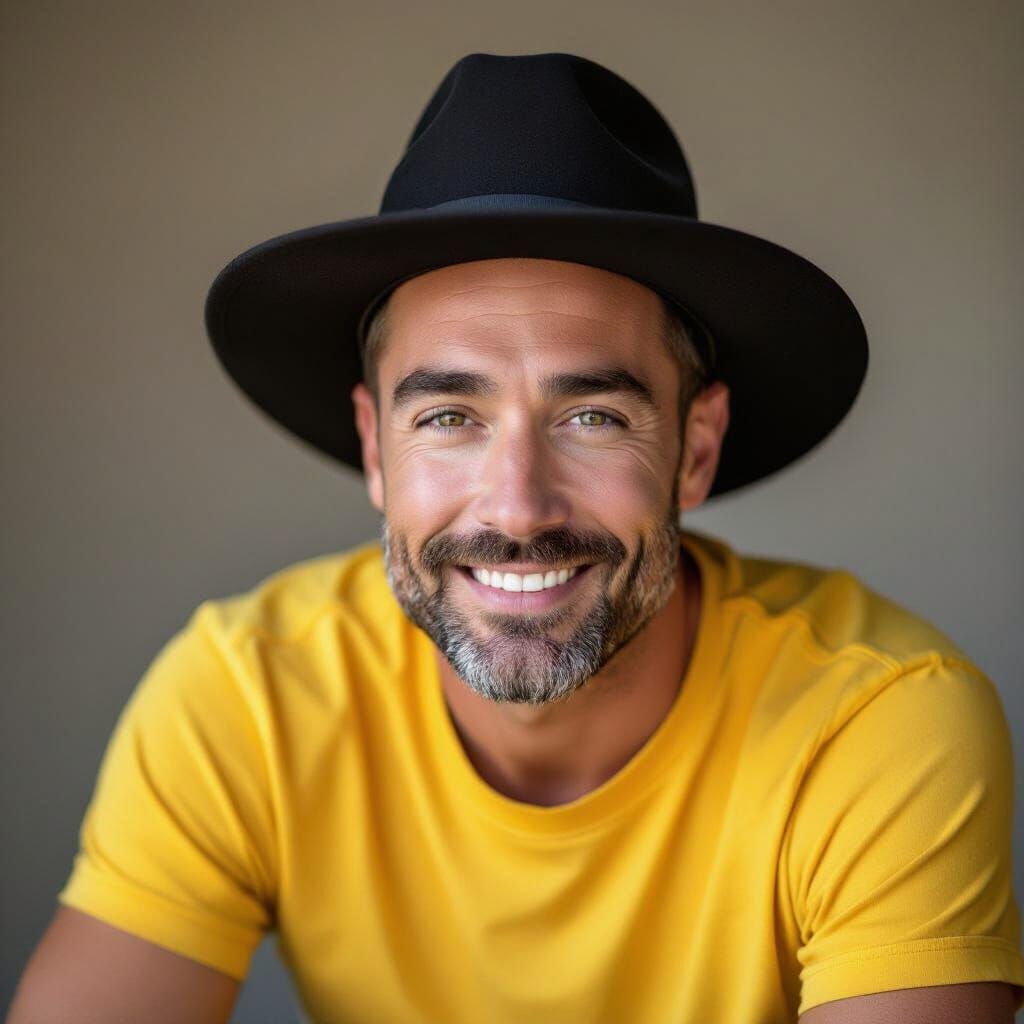 Portrait of Man in Hat with Chiaroscuro Lighting