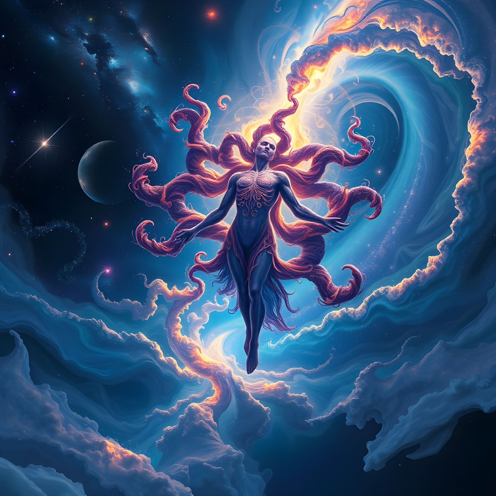 Infinity Figure in Cosmic Ocean, Psychedelic Art