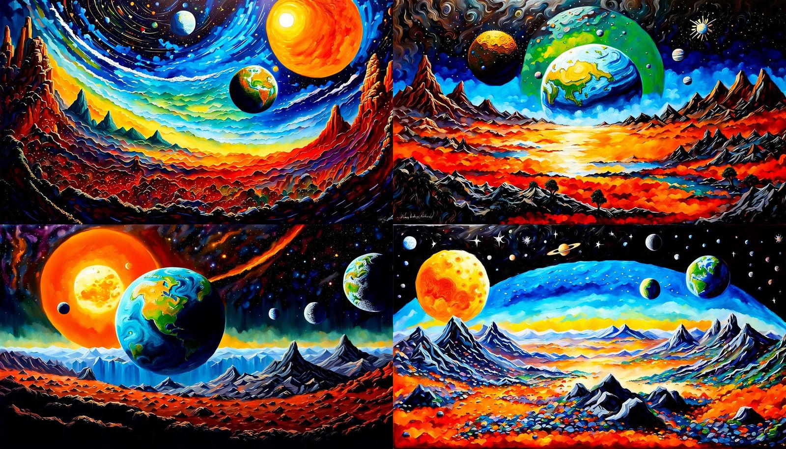 Terraformed Planet: Acrylic Painting of a New World