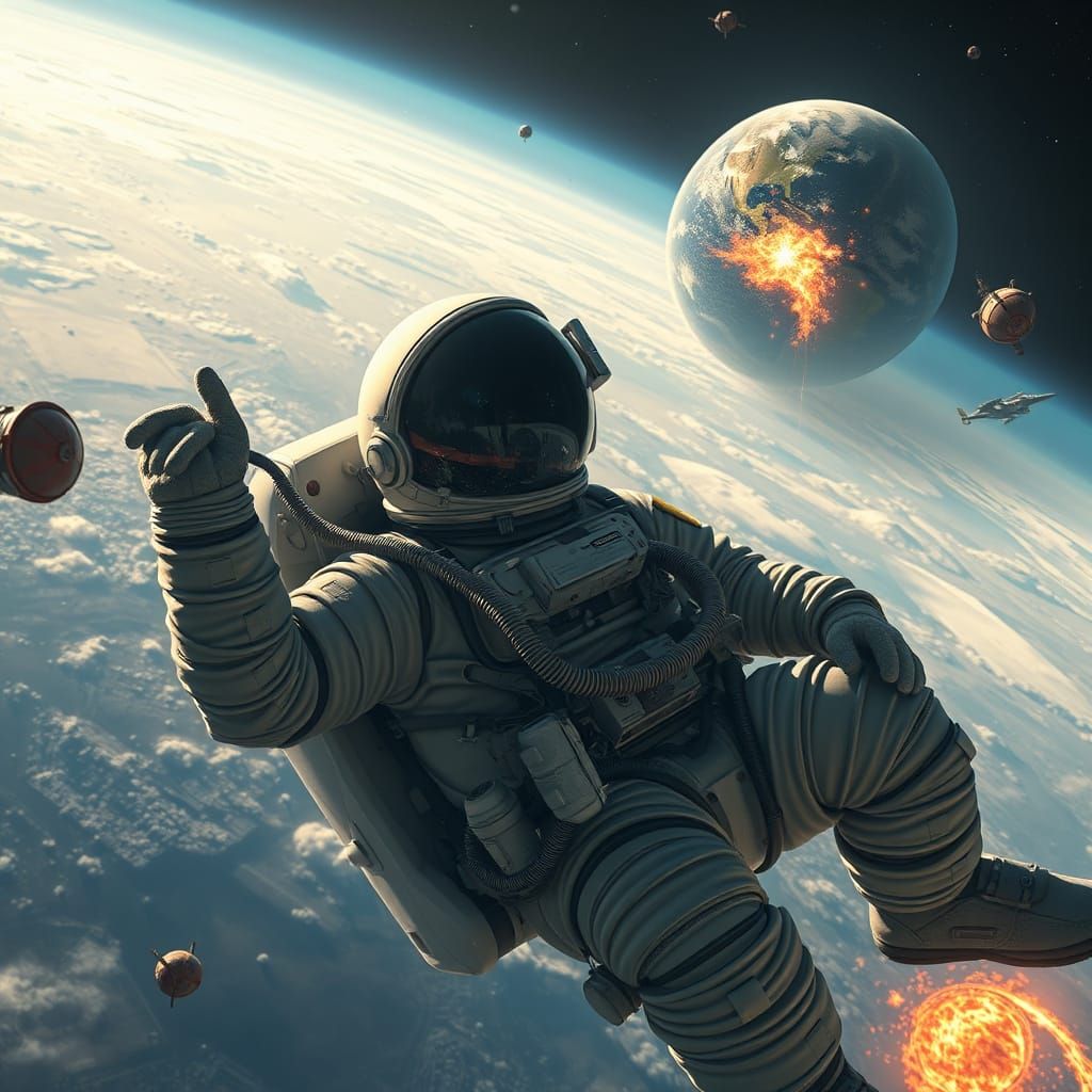 Astronaut Adrift in a Desolate Cosmos