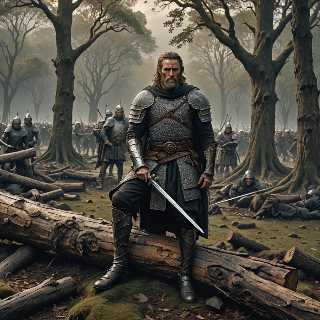 Dark Age Celtic Chieftain Stares into Distance