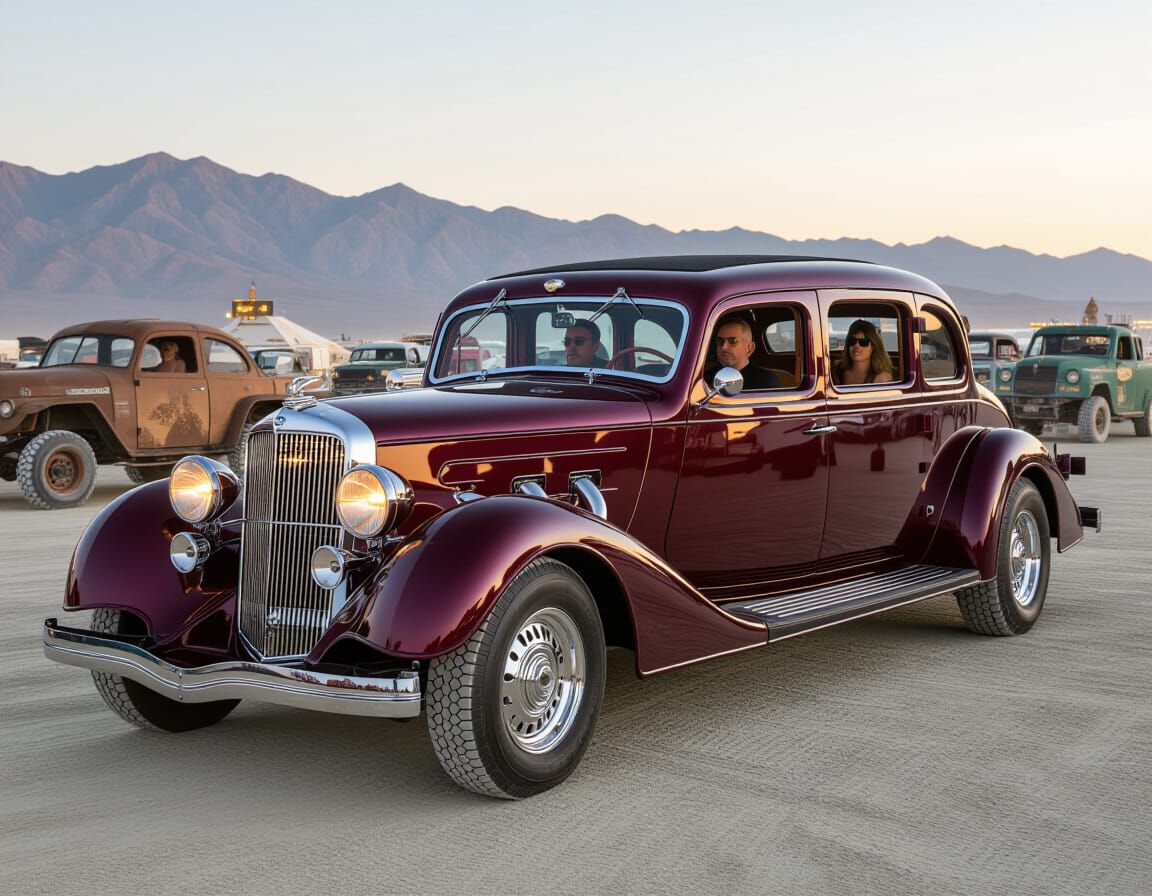 Steampunk Limousine at Futuristic Desert Event