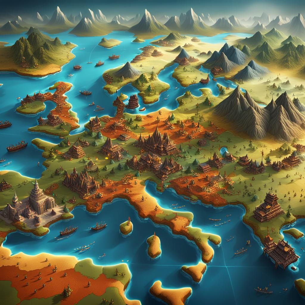 Risk-Inspired Global Map with Animated Armies