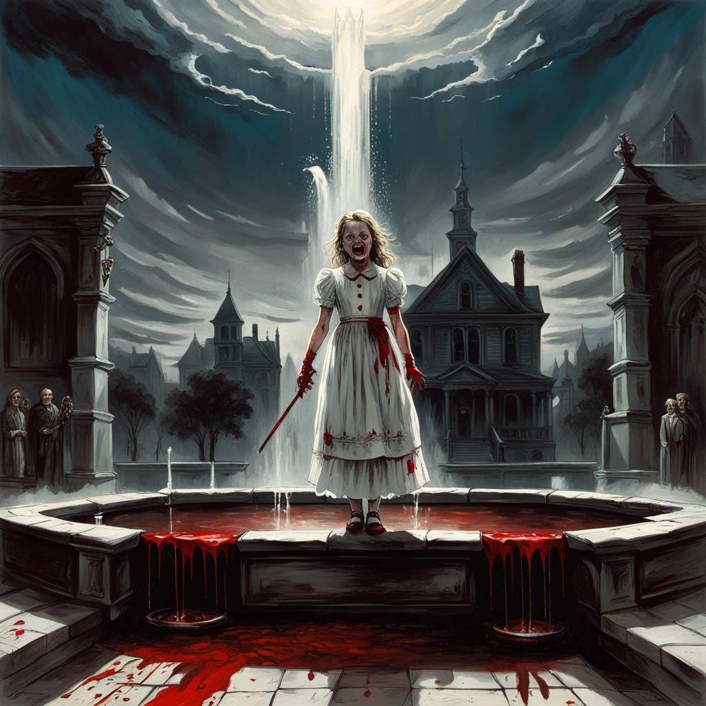 Sinister Girl with Krueger Glove in Horror Style