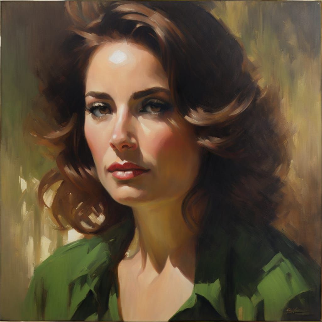 Impressionistic Portrait of a Woman in Oil on Canvas