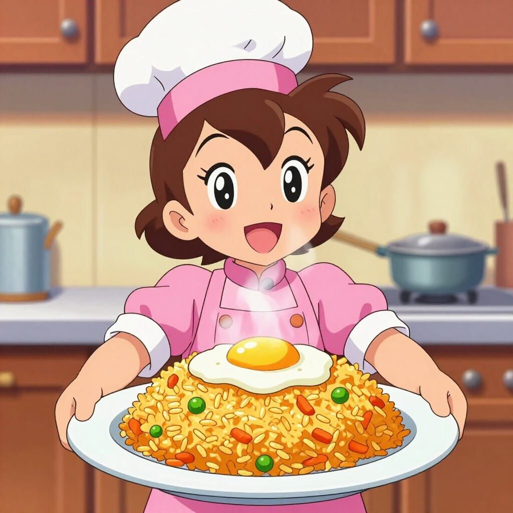 Anime Cooking Mama Presents Golden Fried Rice