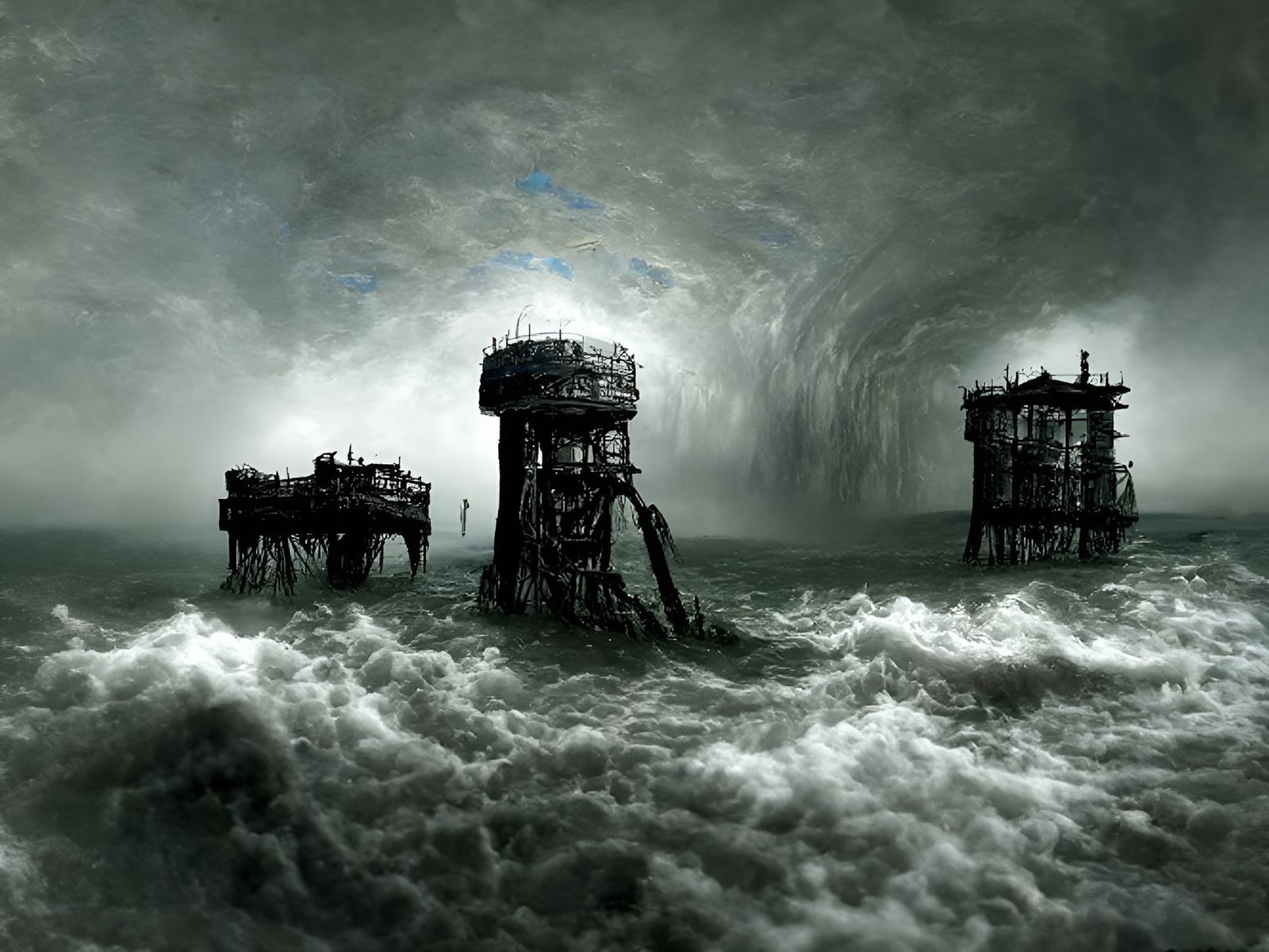 Eerie Maunsell Forts in Dieselpunk Style