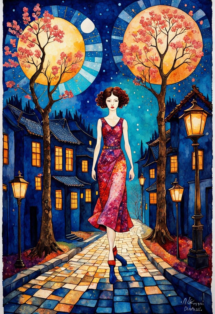 Oriental Urban Oasis in Vibrant Art Deco Style