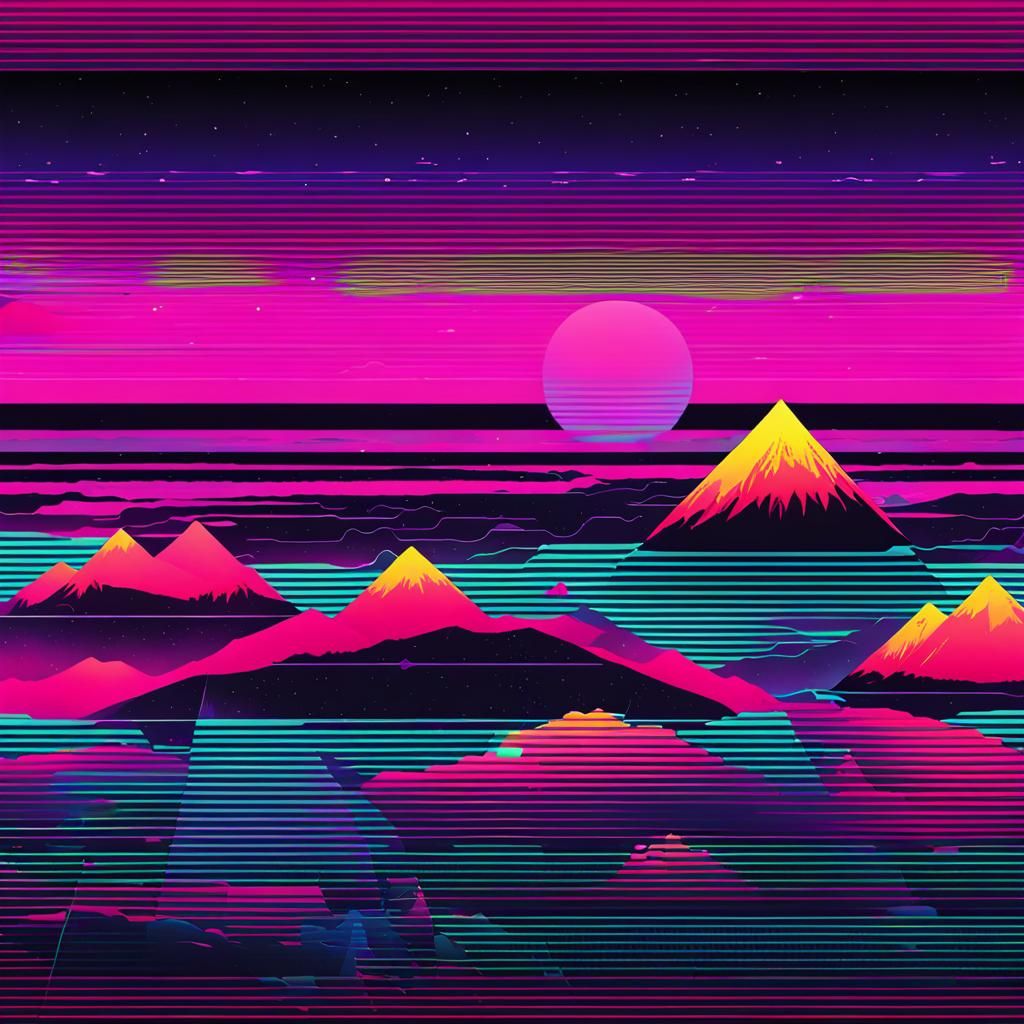Colorful Synth Wave Retro Design