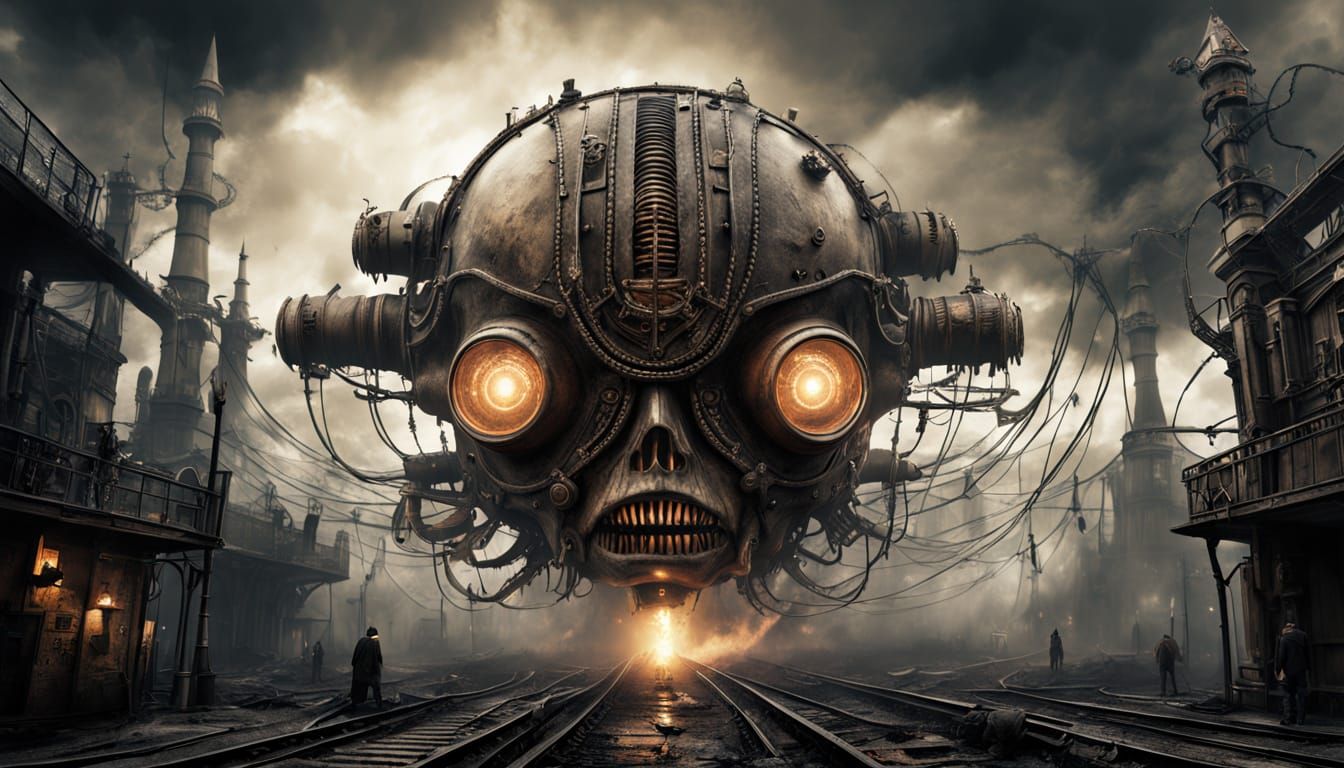 Old Man's Head Emerges from Swirling Mist