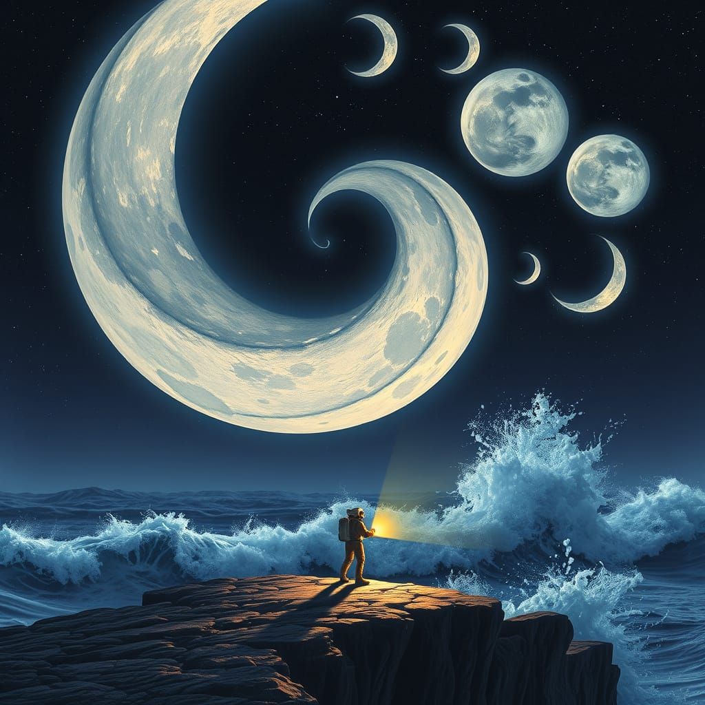 Cosmic Dreamscape under Celestial Moons