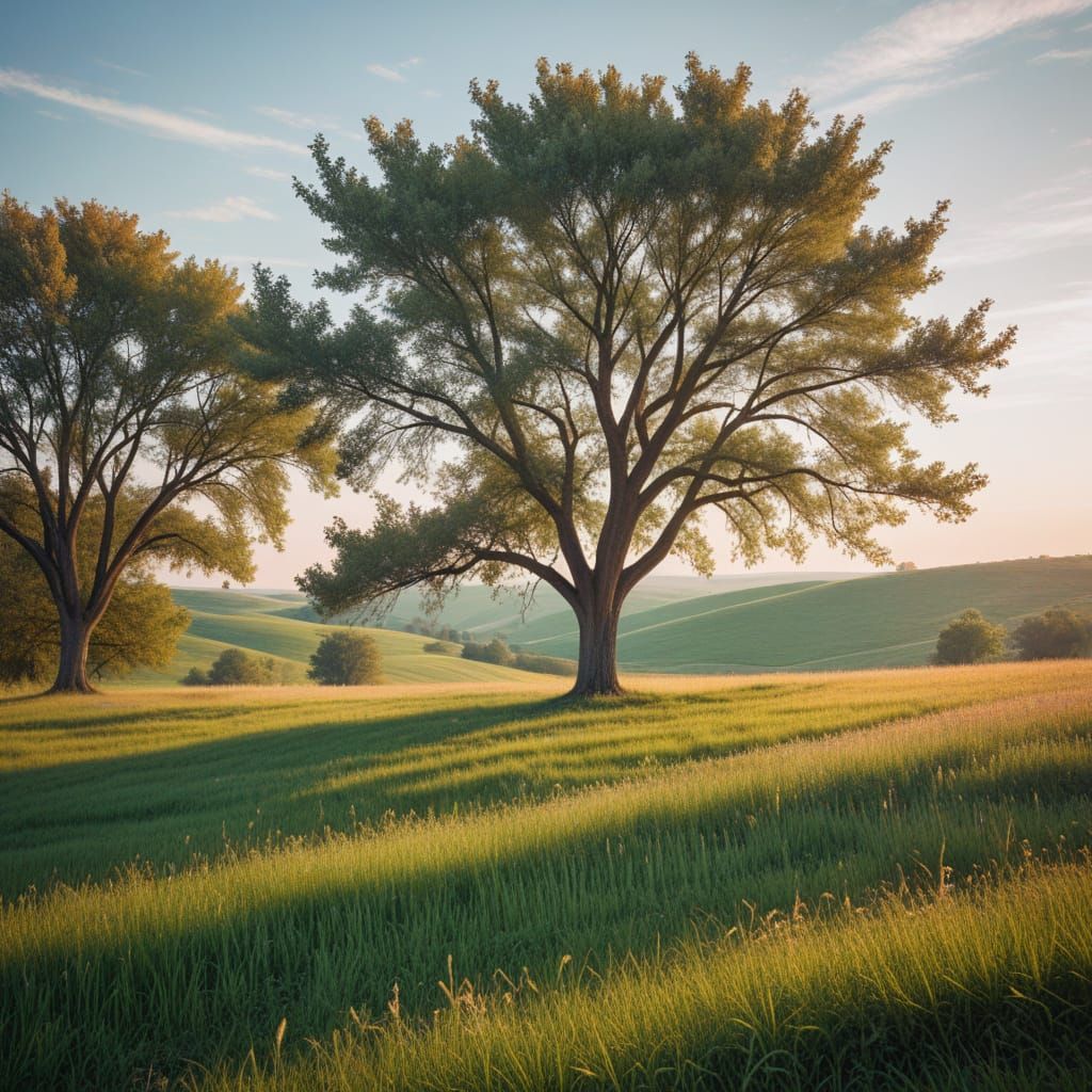 Gingham Landscape in Soft Focus Photography